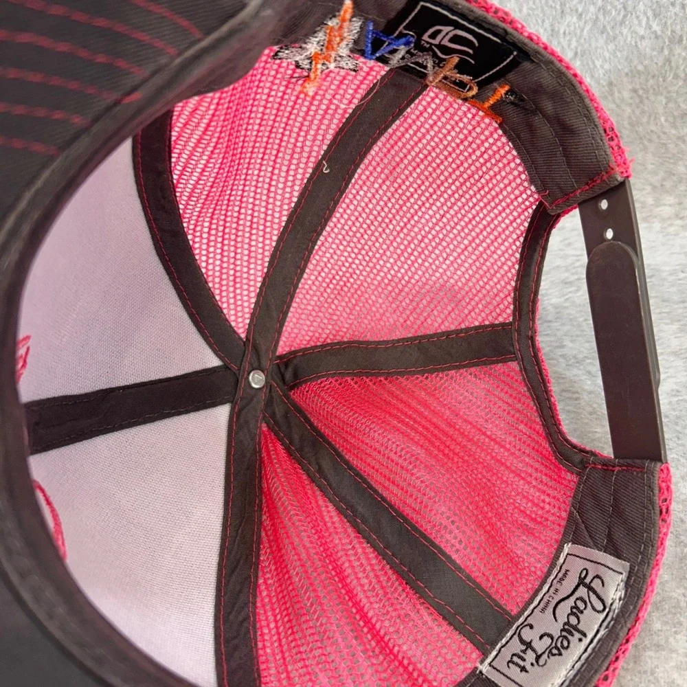 Quality Feed Grains Ladies Pink Grey OC Trucker Hat Performance Feeds AMPT OSFM